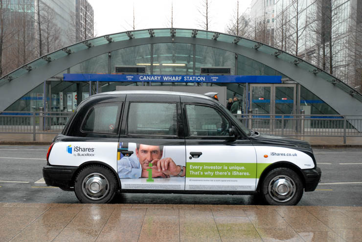 2013 Ubiquitous taxi advertising campaign for Blackrock  - iShares