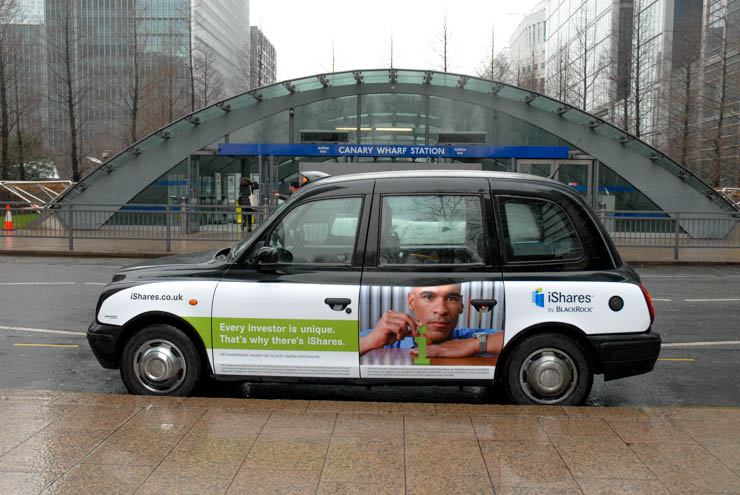 2013 Ubiquitous taxi advertising campaign for Blackrock  - iShares