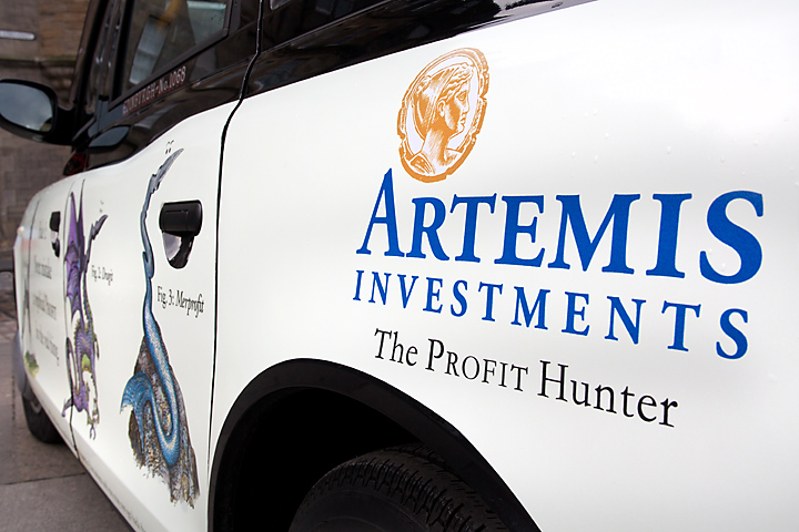 2013 Ubiquitous taxi advertising campaign for Artemis - Rule 1: Never mistake a mythical profit for the real thing