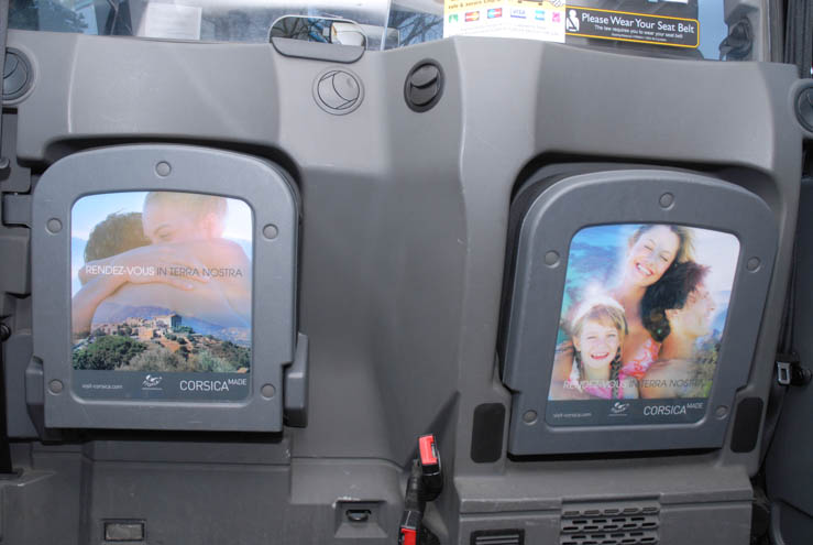 2014 Ubiquitous taxi advertising campaign for Atout France Corsica - Rendez Vous In Terra Nostra