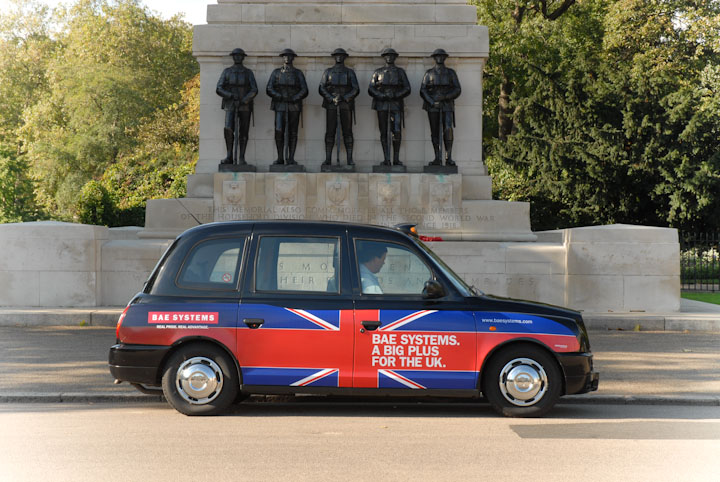 2008 Ubiquitous taxi advertising campaign for BAE - BAE Systems. A Big Plus For The UK