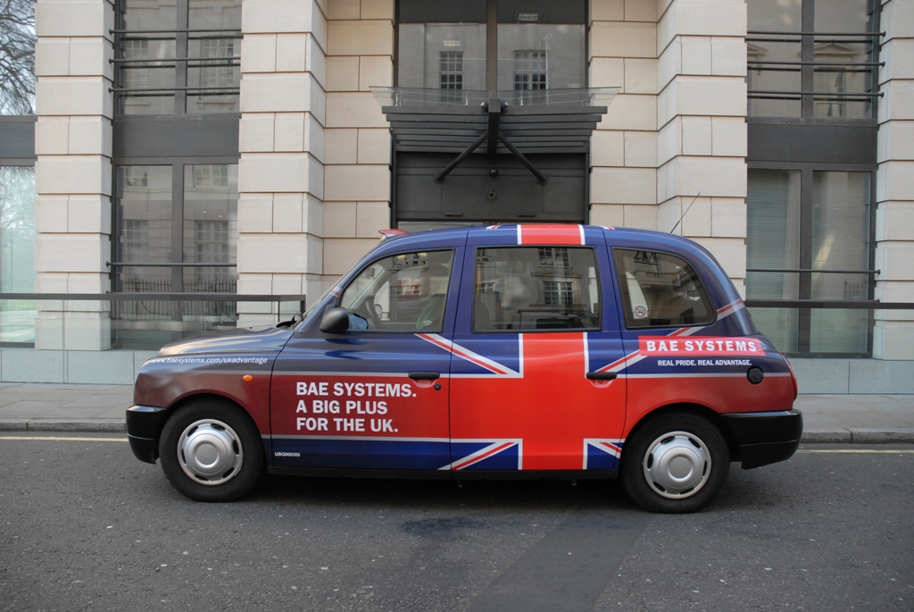 2008 Ubiquitous taxi advertising campaign for BAE - BAE Systems. A Big Plus For The UK