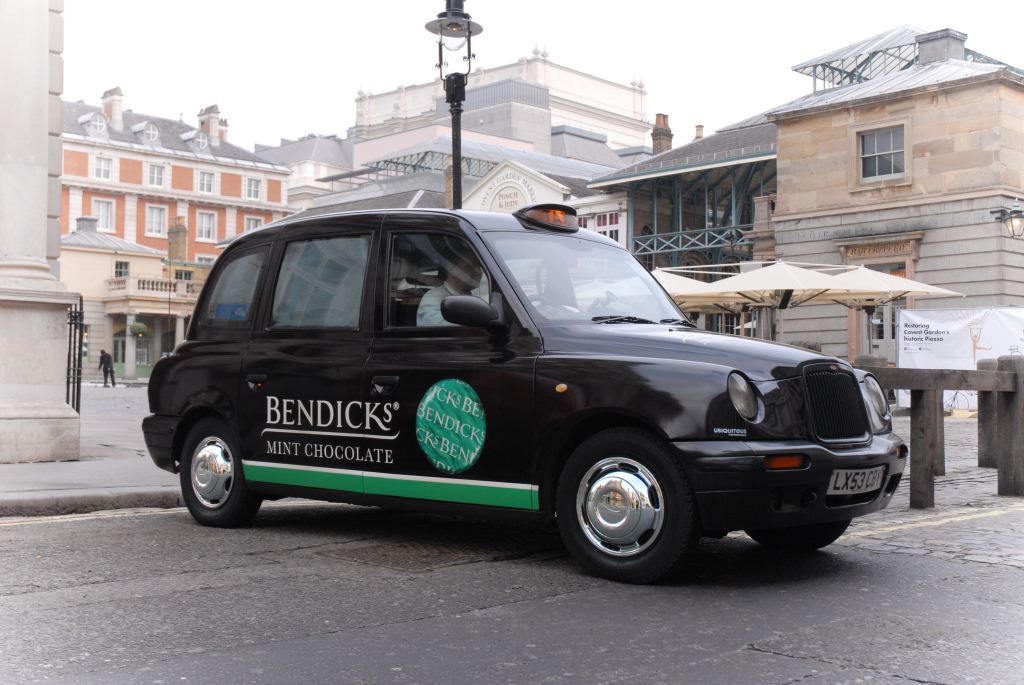 2012 Ubiquitous taxi advertising campaign for Bendicks - Wonderfully Intense