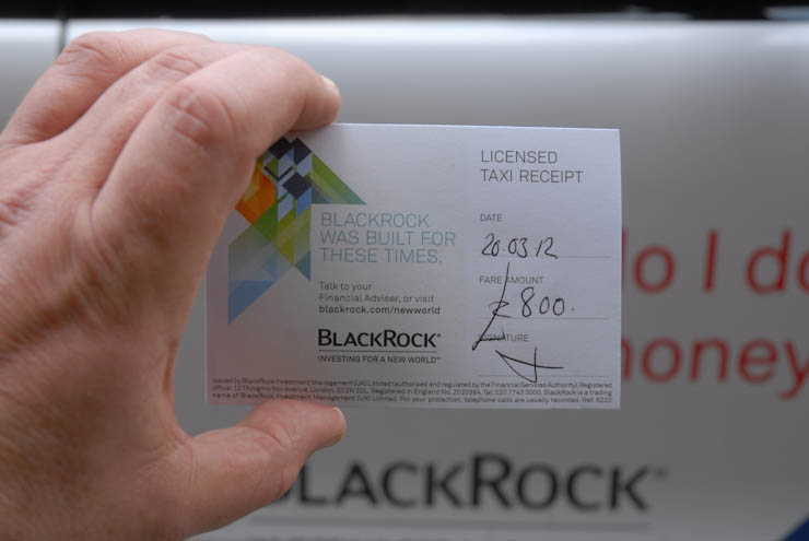 2012 Ubiquitous taxi advertising campaign for Blackrock  - It's a New World
