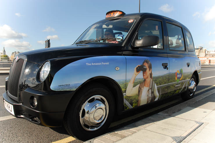 2011 Ubiquitous taxi advertising campaign for Brazil Tourist Board - Brazil is Calling You