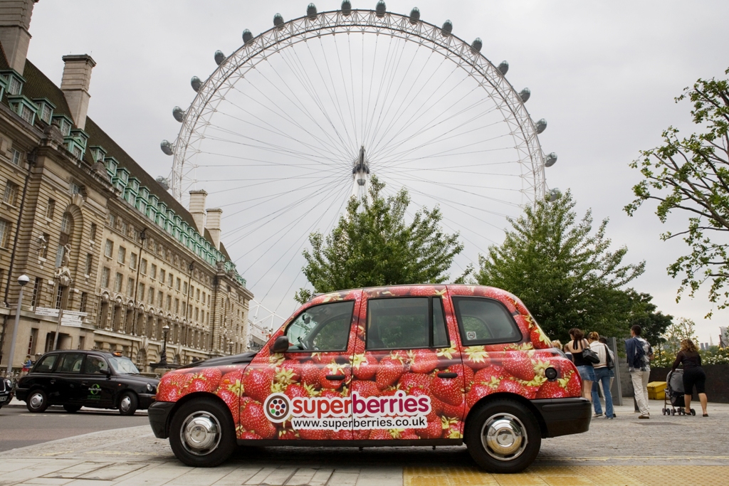 2007 Ubiquitous taxi advertising campaign for British Summer Fruits - Superberries