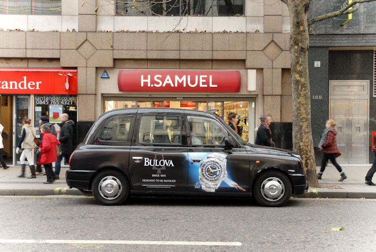 2010 Ubiquitous taxi advertising campaign for Bulova Watches - Design To Be Noticed