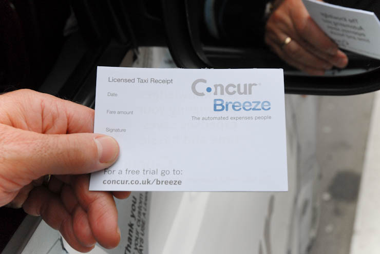 2011 Ubiquitous taxi advertising campaign for Concur Breeze - Make Taxi Receipts Less Taxing