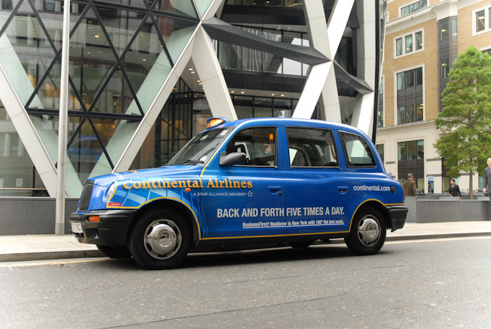 2010 Ubiquitous taxi advertising campaign for Continental Airlines - Various