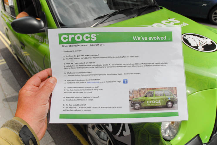 2012 Ubiquitous taxi advertising campaign for Crocs - Crocs we've evolved