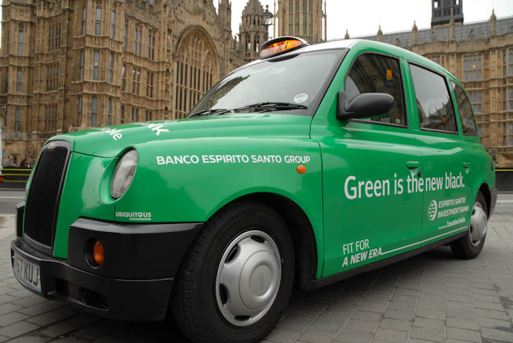 2011 Ubiquitous taxi advertising campaign for Espirito Santo - Green is the new black