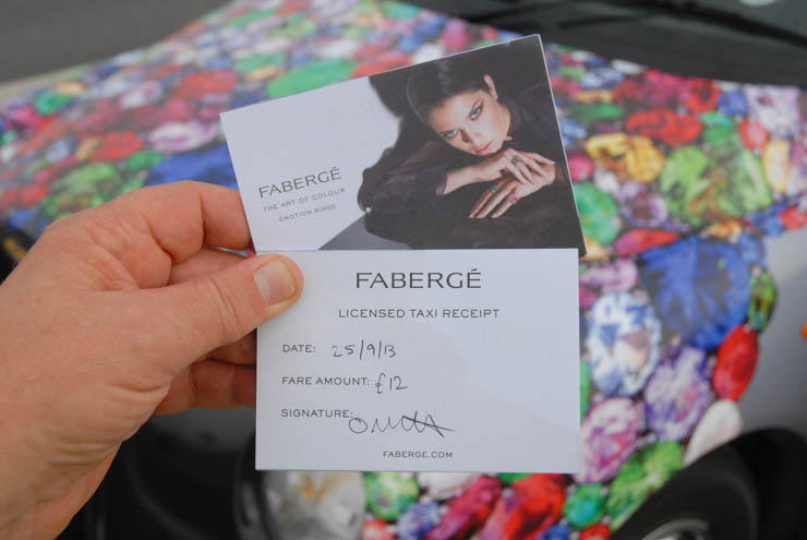 2013 Ubiquitous taxi advertising campaign for Faberge - Fall 2013