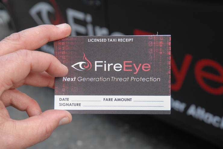 2013 Ubiquitous taxi advertising campaign for FireEye - Redefining IT Security...to stop cyber attacks