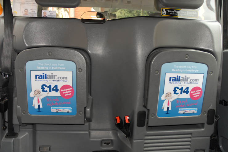2011 Ubiquitous taxi advertising campaign for First Bus - Reading - The Direct Way From Reading To Heathrow