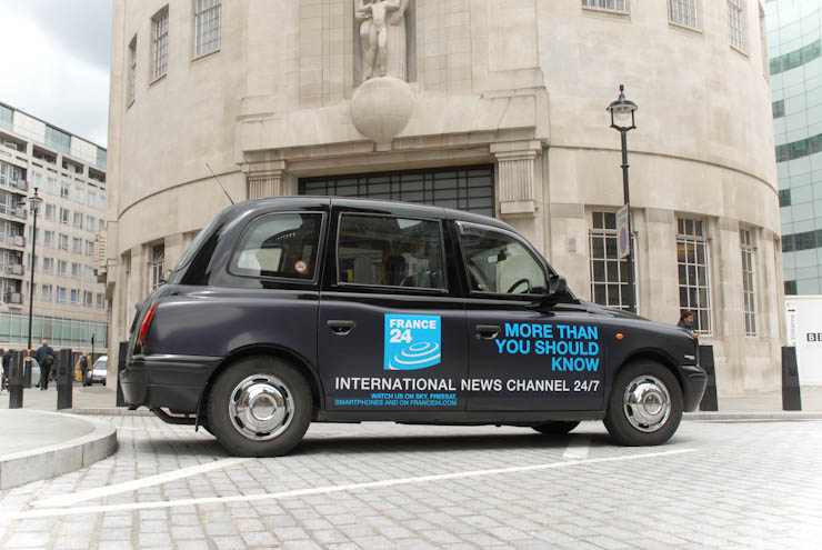 2011 Ubiquitous taxi advertising campaign for France 24 - More Than You Should Know