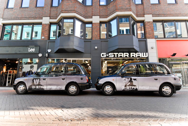 2012 Ubiquitous taxi advertising campaign for G Star - G Star Raw