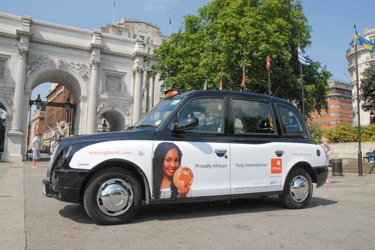 2013 Ubiquitous taxi advertising campaign for GT Bank - Proudly African; Truly International