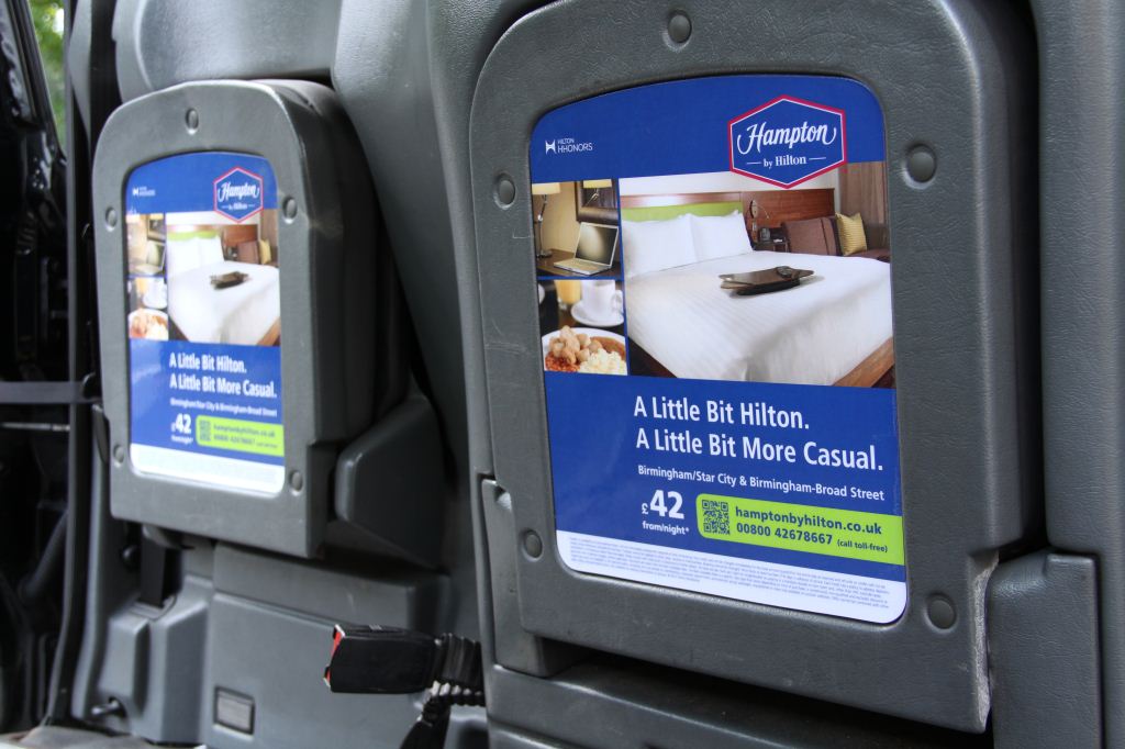 2012 Ubiquitous taxi advertising campaign for Hampton By Hilton - Satisfaction Guaranteed