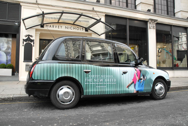 2013 Ubiquitous taxi advertising campaign for Harvey Nichols - The New Breed