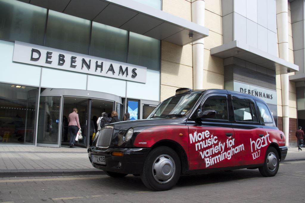 2013 Ubiquitous taxi advertising campaign for Heart - More music variety for Birmingham