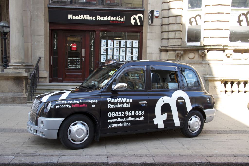 2012 Ubiquitous taxi advertising campaign for Fleet Milne Residential - Fleet Milne Residential