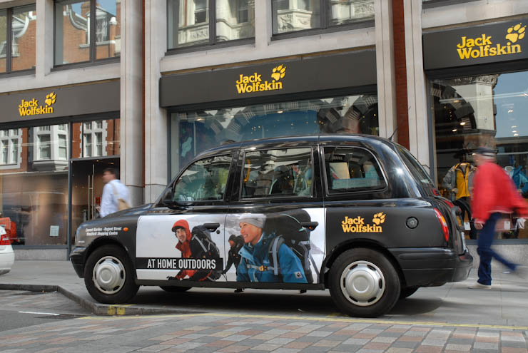 2011 Ubiquitous taxi advertising campaign for Jack Wolfskin - At Home Outdoors
