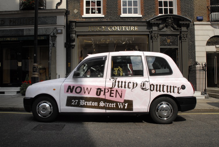 2009 Ubiquitous taxi advertising campaign for Juicy Couture - New Store
