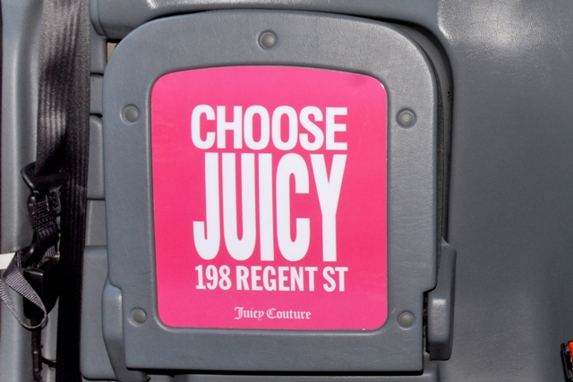 2012 Ubiquitous taxi advertising campaign for Juicy Couture - 198 Regent Street