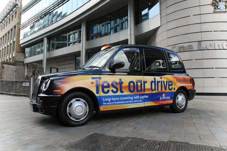 2012 Ubiquitous taxi advertising campaign for Jupiter  - Test our drive