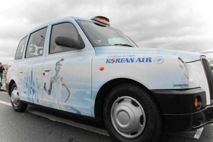 2011 Ubiquitous taxi advertising campaign for Korean Air - Experience service on a whole new scale