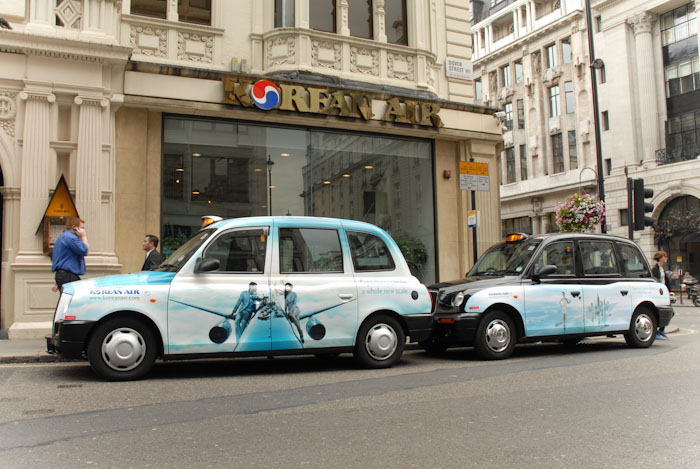 2010 Ubiquitous taxi advertising campaign for Korean Air - Experience Service On A Whole New Level