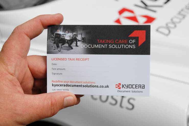 2013 Ubiquitous taxi advertising campaign for Kyocera - Take care of document solutions