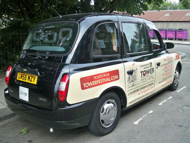 2009 Ubiquitous taxi advertising campaign for Tower Festival - The Tower Festival