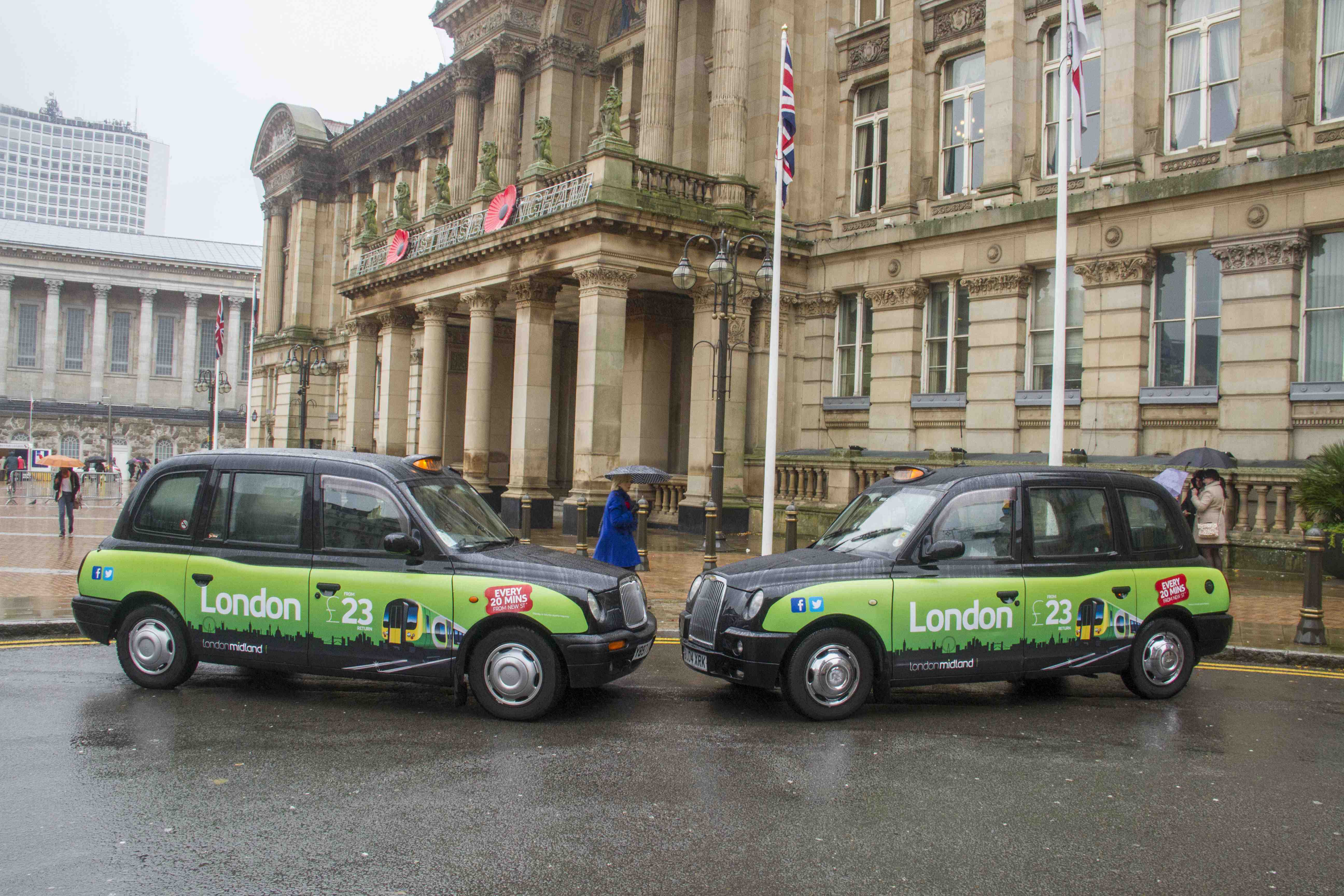 2013 Ubiquitous taxi advertising campaign for London Midland Trains - London from £23