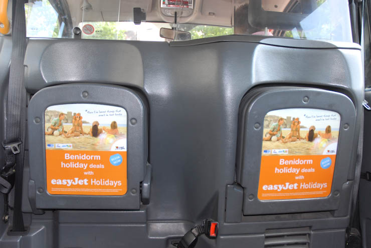 2011 Ubiquitous taxi advertising campaign for Low Cost Holidays - Benidorm Holiday Deals with EasyJet Holidays
