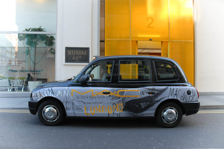 2012 Ubiquitous taxi advertising campaign for MAC - The Official Makeup Sponsor of London Fashion Week