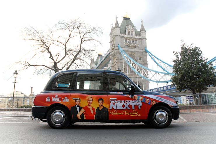 2012 Ubiquitous taxi advertising campaign for Madame Tussauds - Who's Coming Next?