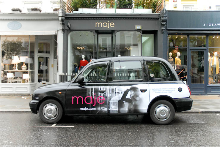 2012 Ubiquitous taxi advertising campaign for Maje - maje.com