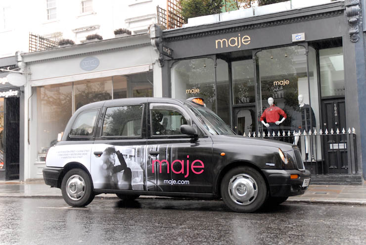 2012 Ubiquitous taxi advertising campaign for Maje - maje.com