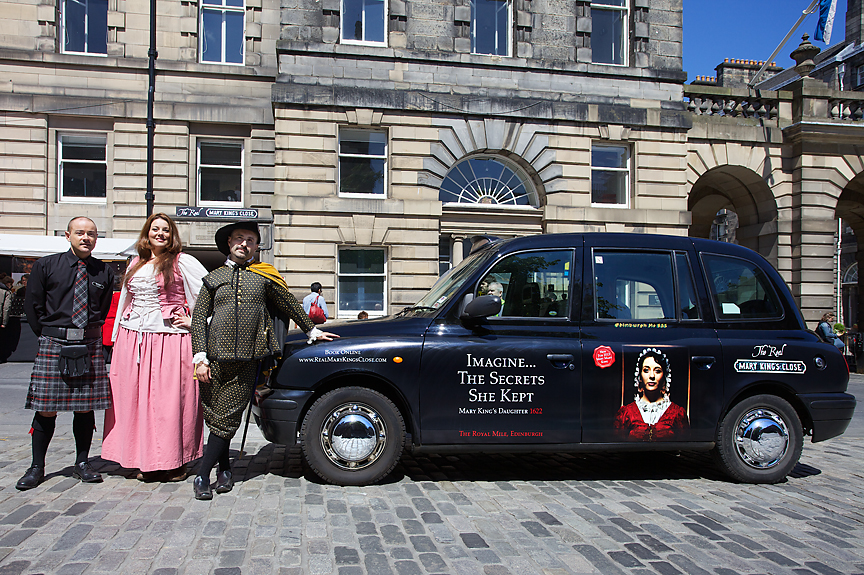 2013 Ubiquitous taxi advertising campaign for Mary King's Close - Imagine he knocked on your door