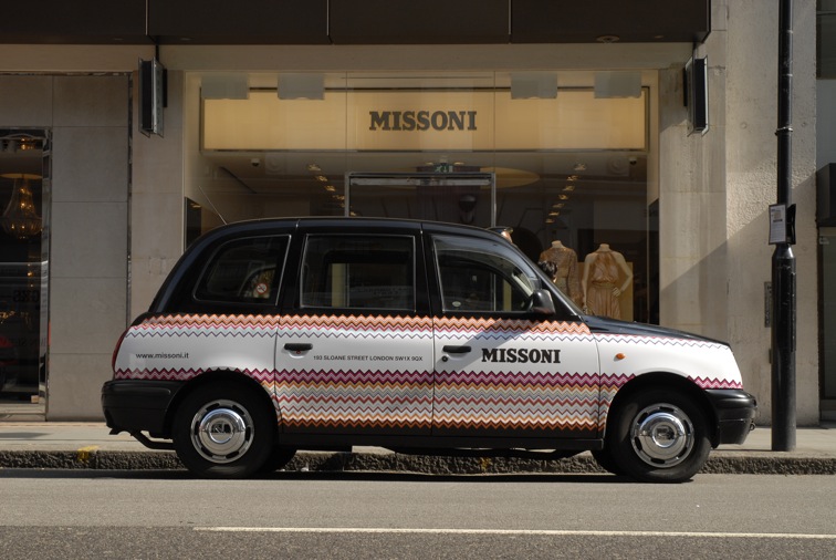2009 Ubiquitous taxi advertising campaign for Missoni - Sloane Street Store