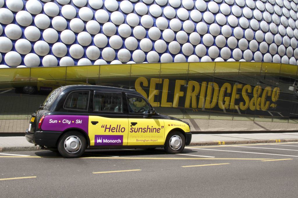 2013 Ubiquitous taxi advertising campaign for Monarch - "Hello Sunshine"