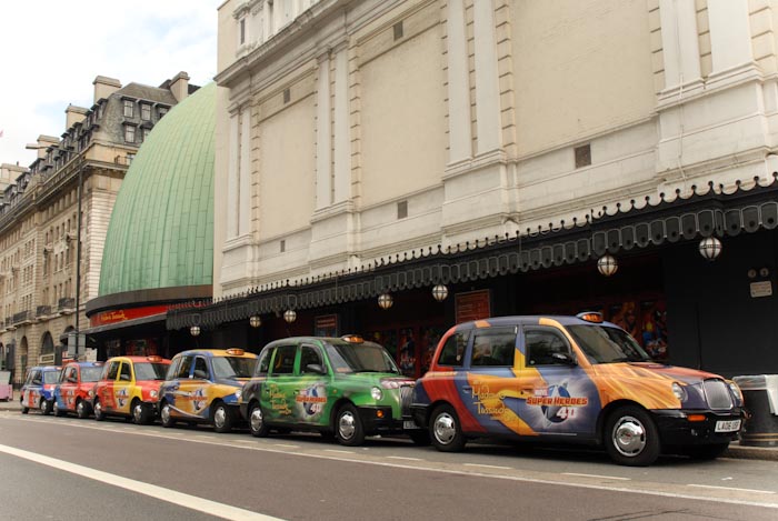 2010 Ubiquitous taxi advertising campaign for Madame Tussauds - Marvel Superheroes 4D