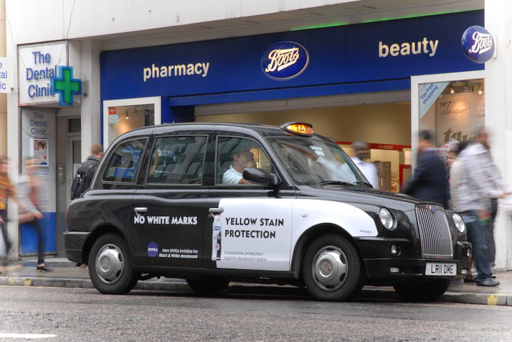 2011 Ubiquitous taxi advertising campaign for Nivea - New NIVEA Invisible Deodrant