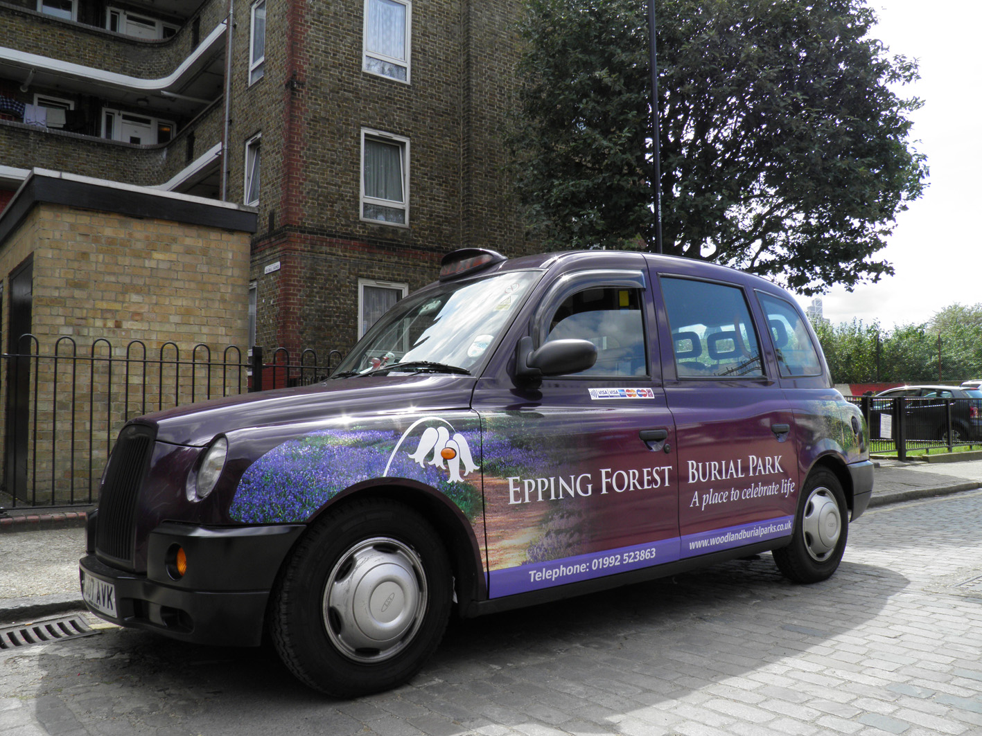 2011 Ubiquitous taxi advertising campaign for Woodland Burial Park - Epping Forest Burial Park