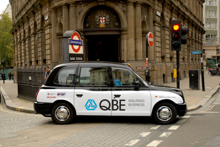 2010 Ubiquitous taxi advertising campaign for QBE - Insuring Business
