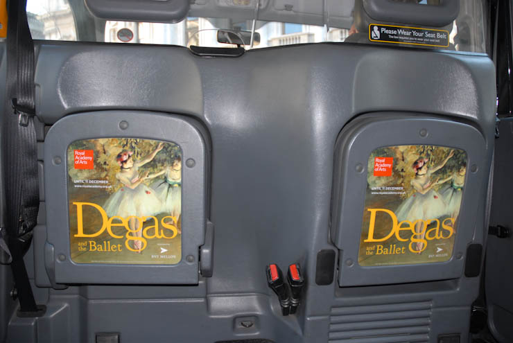 2011 Ubiquitous taxi advertising campaign for Royal Academy - Degas & The Ballet- Picturing Movement