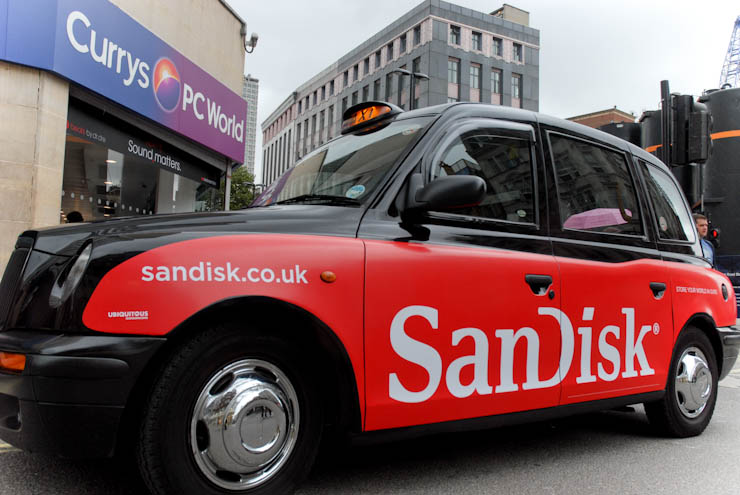 2011 Ubiquitous taxi advertising campaign for Sandisk - Store Your World in Ours