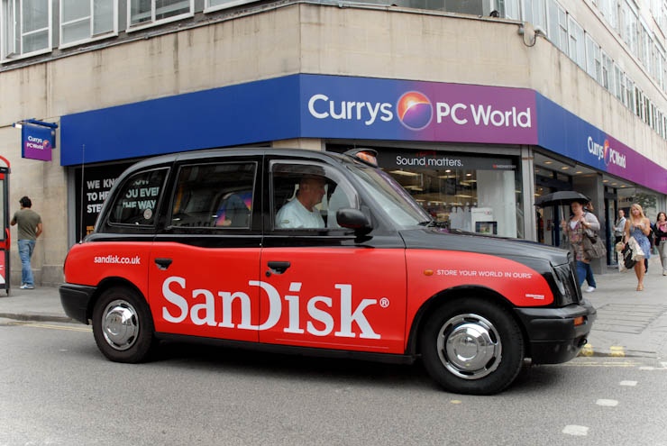 2011 Ubiquitous taxi advertising campaign for Sandisk - Store Your World in Ours