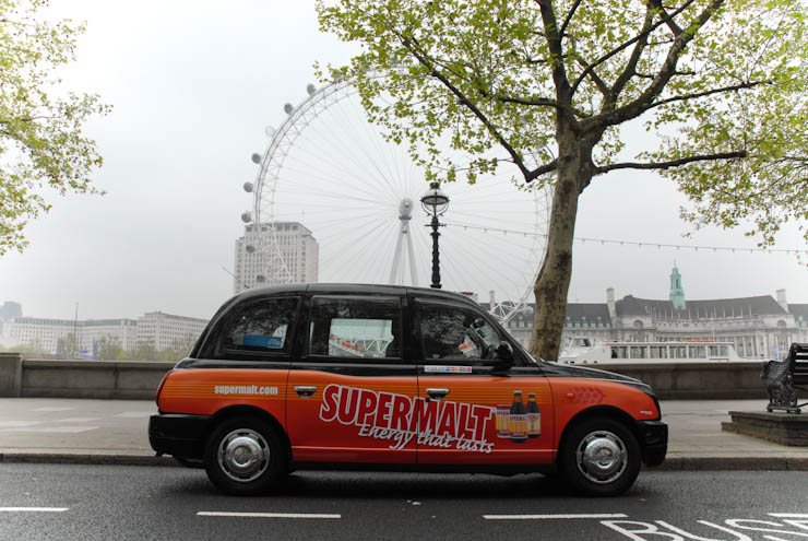 2012 Ubiquitous taxi advertising campaign for Supermalt - Energy that lasts